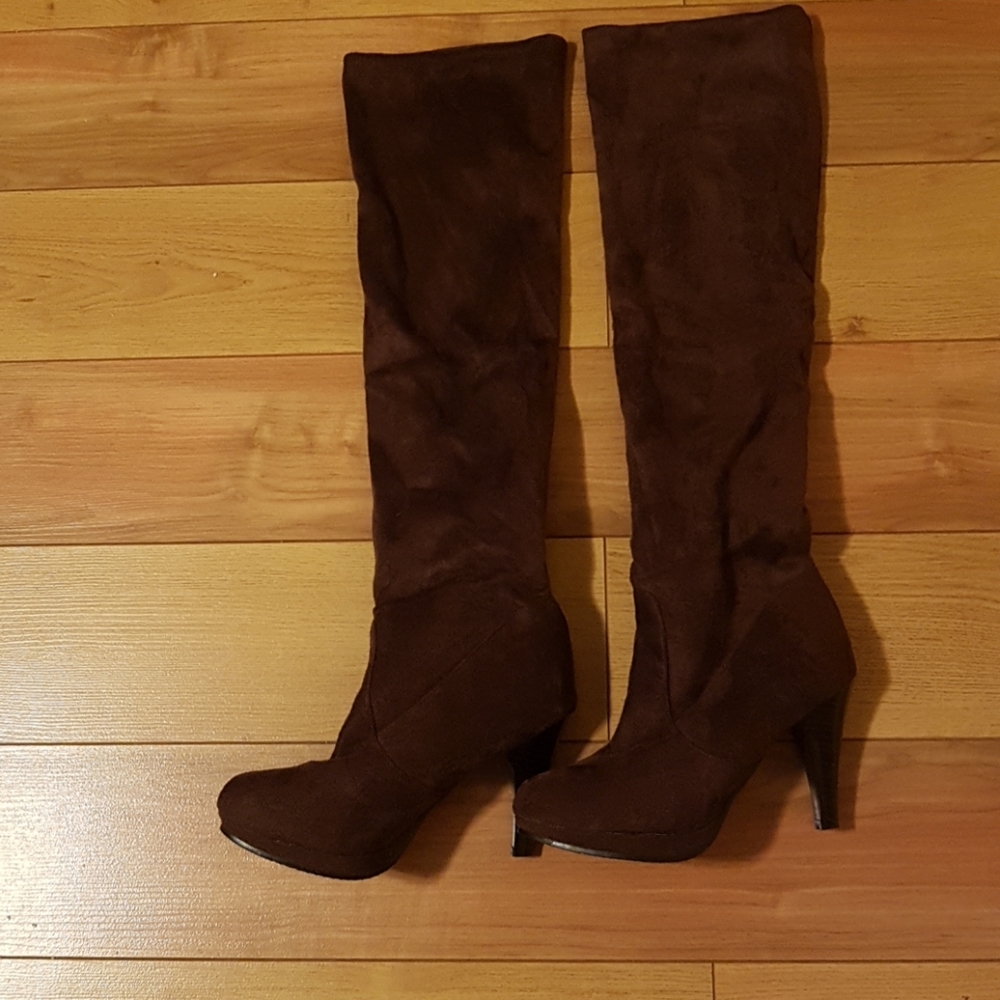 Faux suede boots
